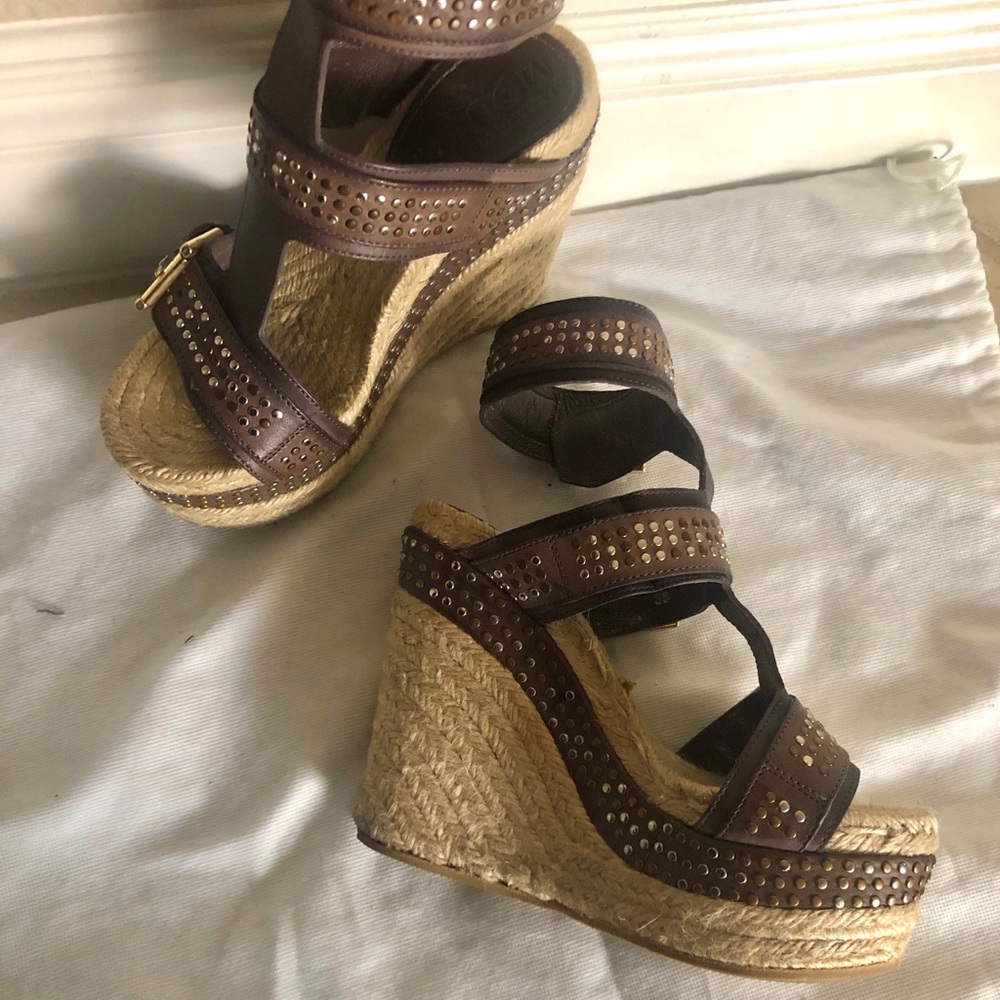 Alexander McQueen Gladiator Leather Wedges size 36
